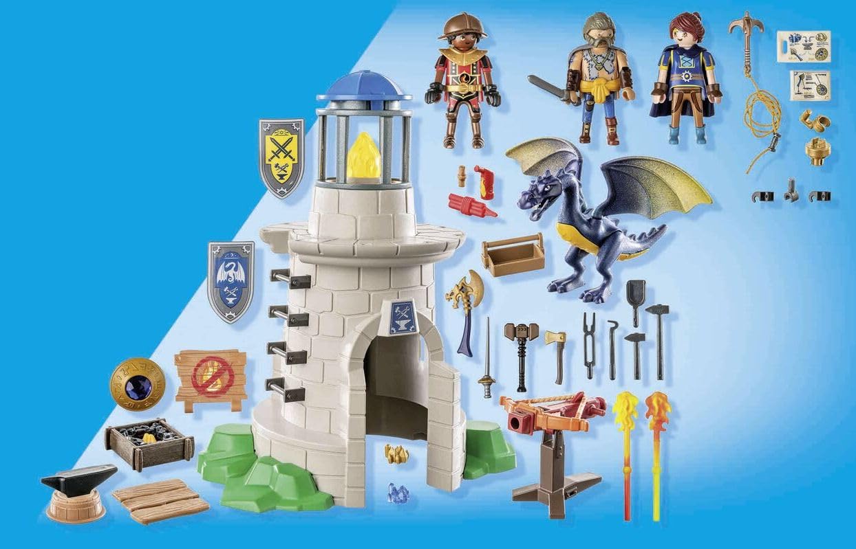 PLAYMOBIL Novelmore 71483 Torre Cavalieri Giocattolo con Drago