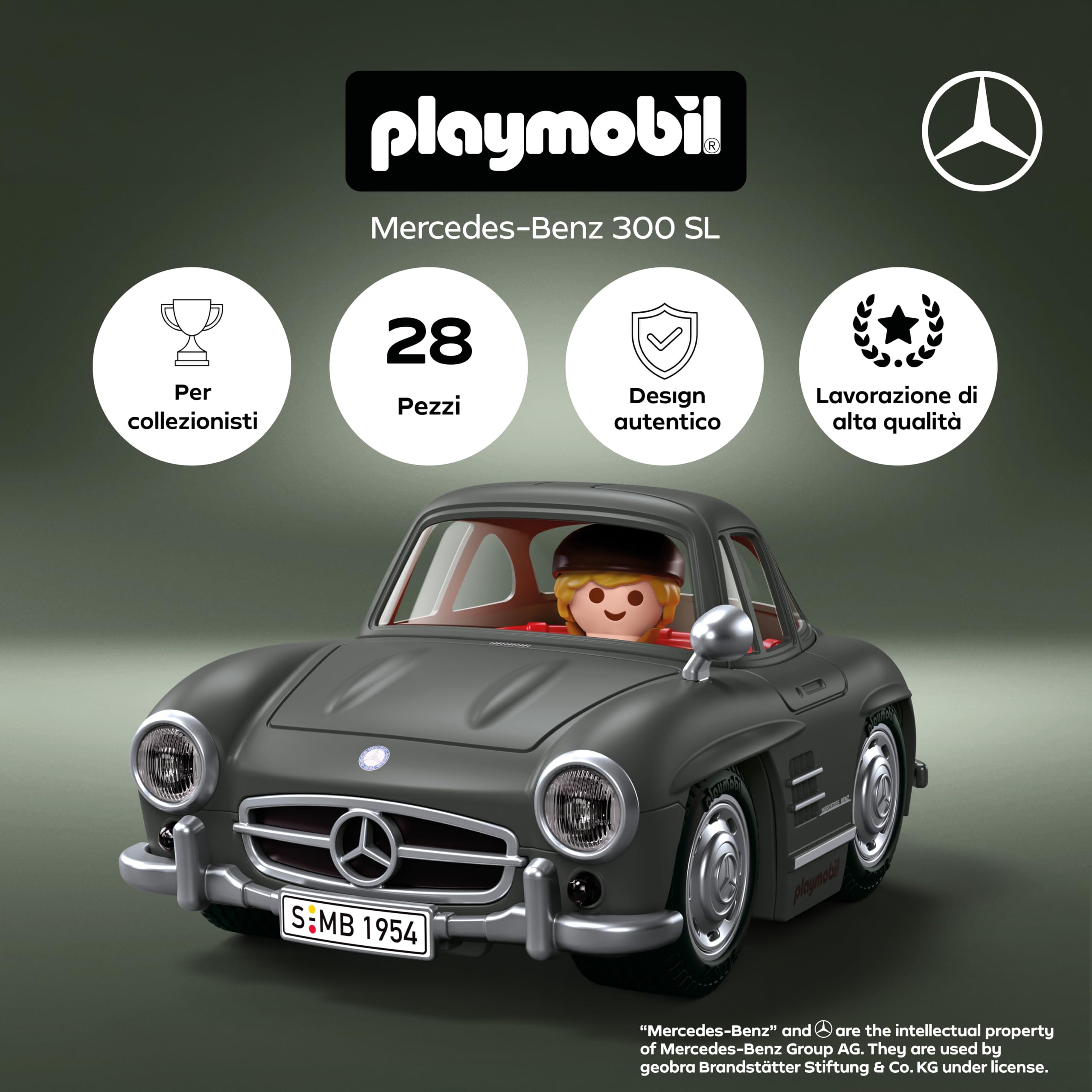 PLAYMOBIL Icon Cars Mercedes-Benz 300 SL macchinina 72238 con figura