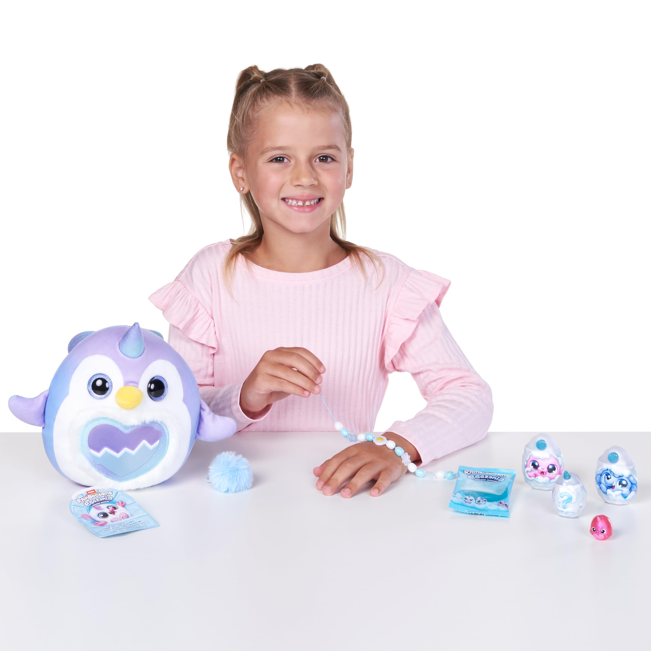 Rainbocorns Eggzania Frozencorn Peluche Blu Bianco Frostine