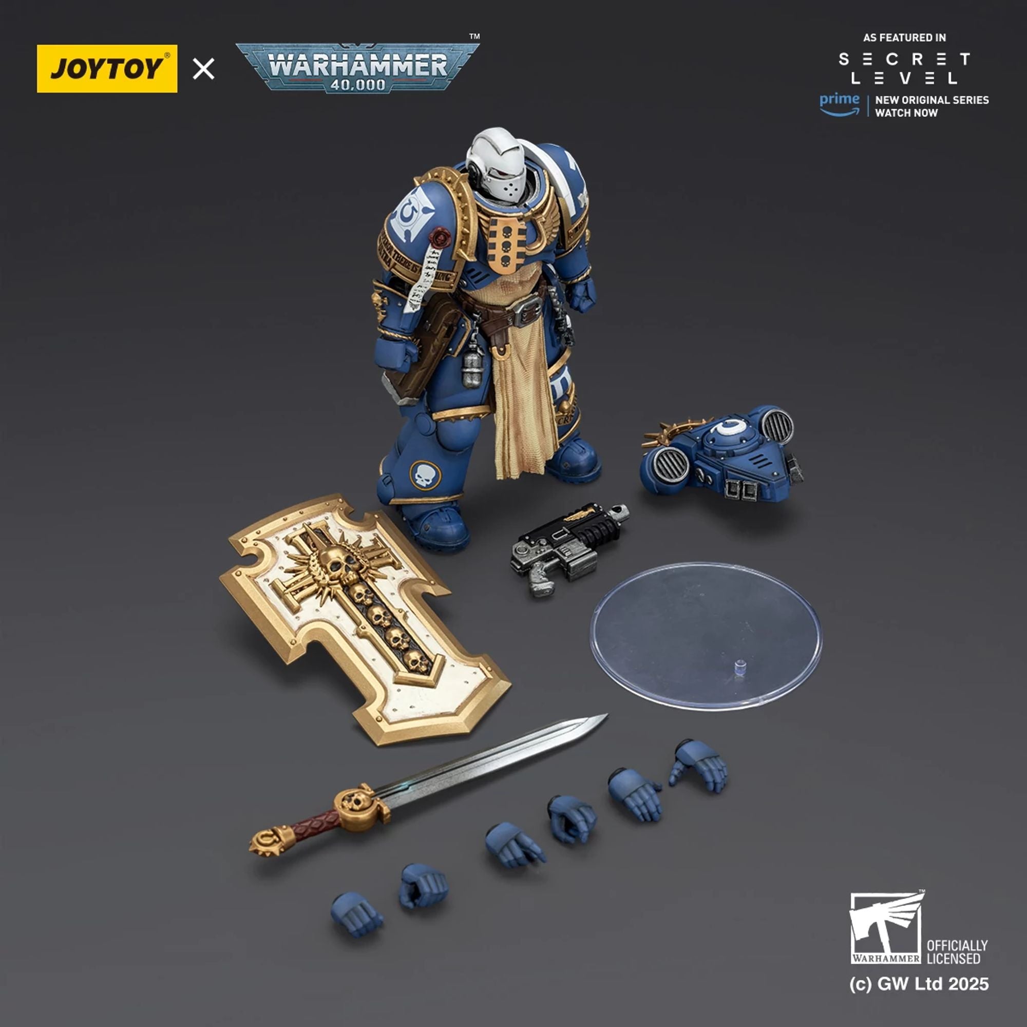 JoyToy Ultramarines Levantus action figure spada scudo 1/18