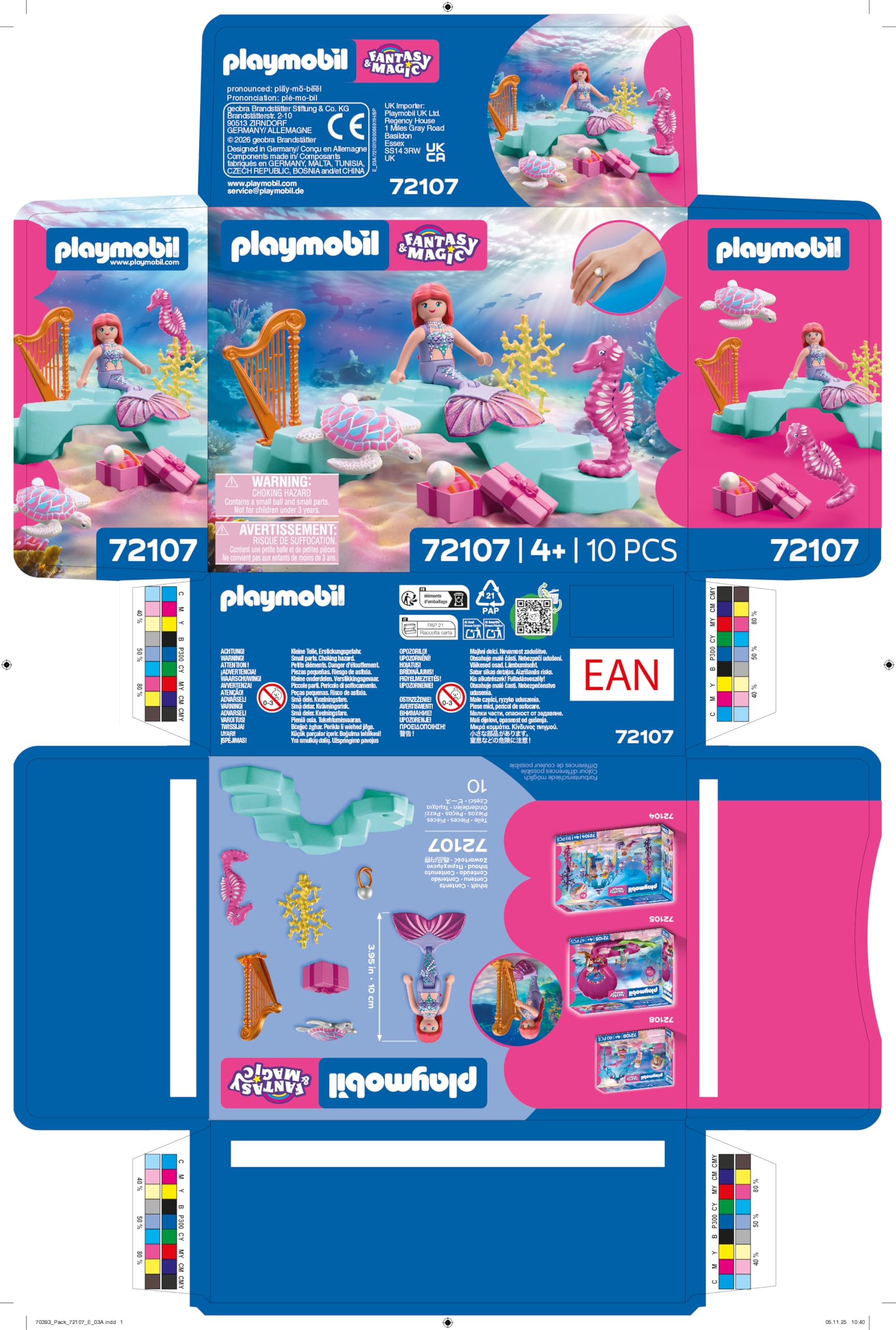 Playmobil Fantasy Magic 72107 sirena con regalo e arpa