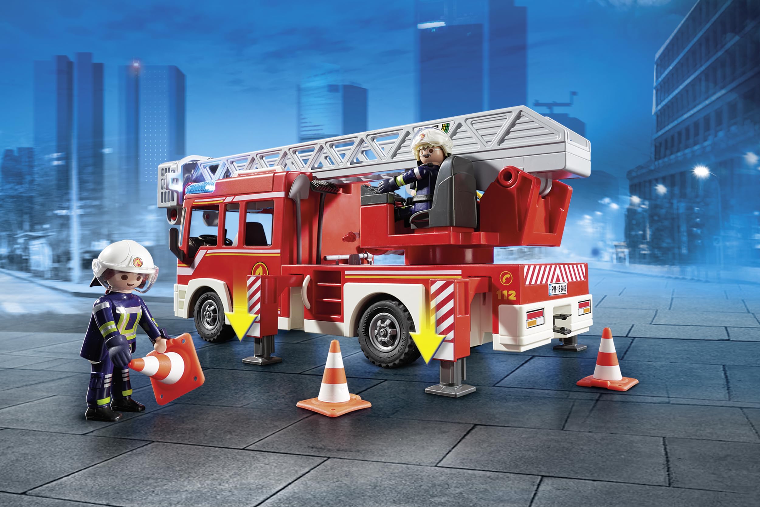 PLAYMOBIL City Action 9463 autoscala pompieri con luci e suoni