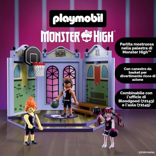 Playmobil Monster High 72144 Palestra con basket e Draculaura