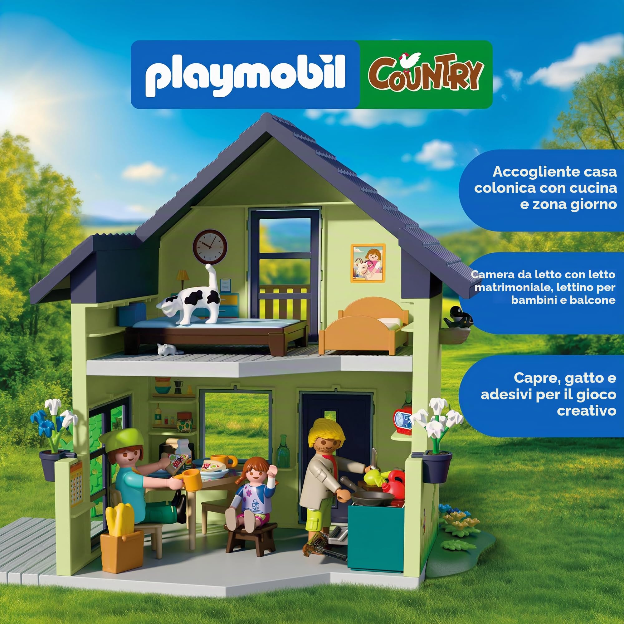 Playmobil Country 72162 casa di campagna con balcone e animali