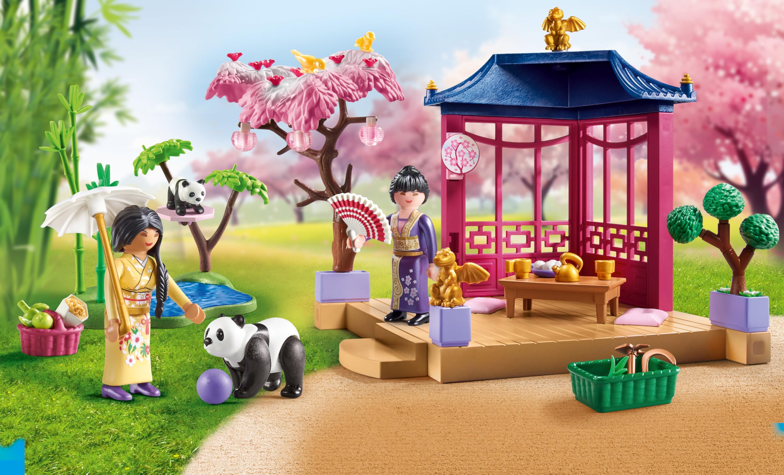 PLAYMOBIL My Life 71762 playset giardino asiatico con panda