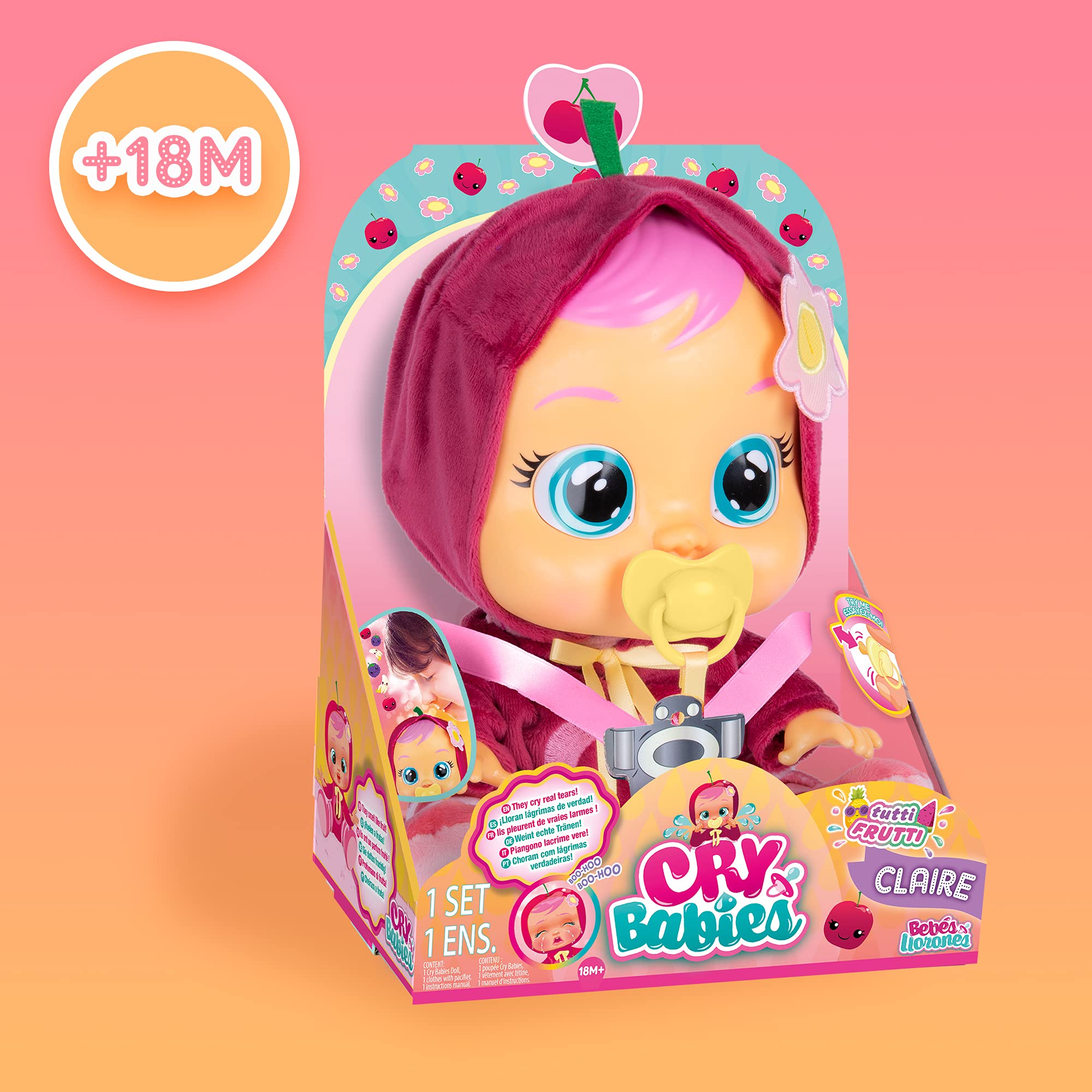 Cry Babies Tutti Frutti Claire bambola ciliegia 30 cm