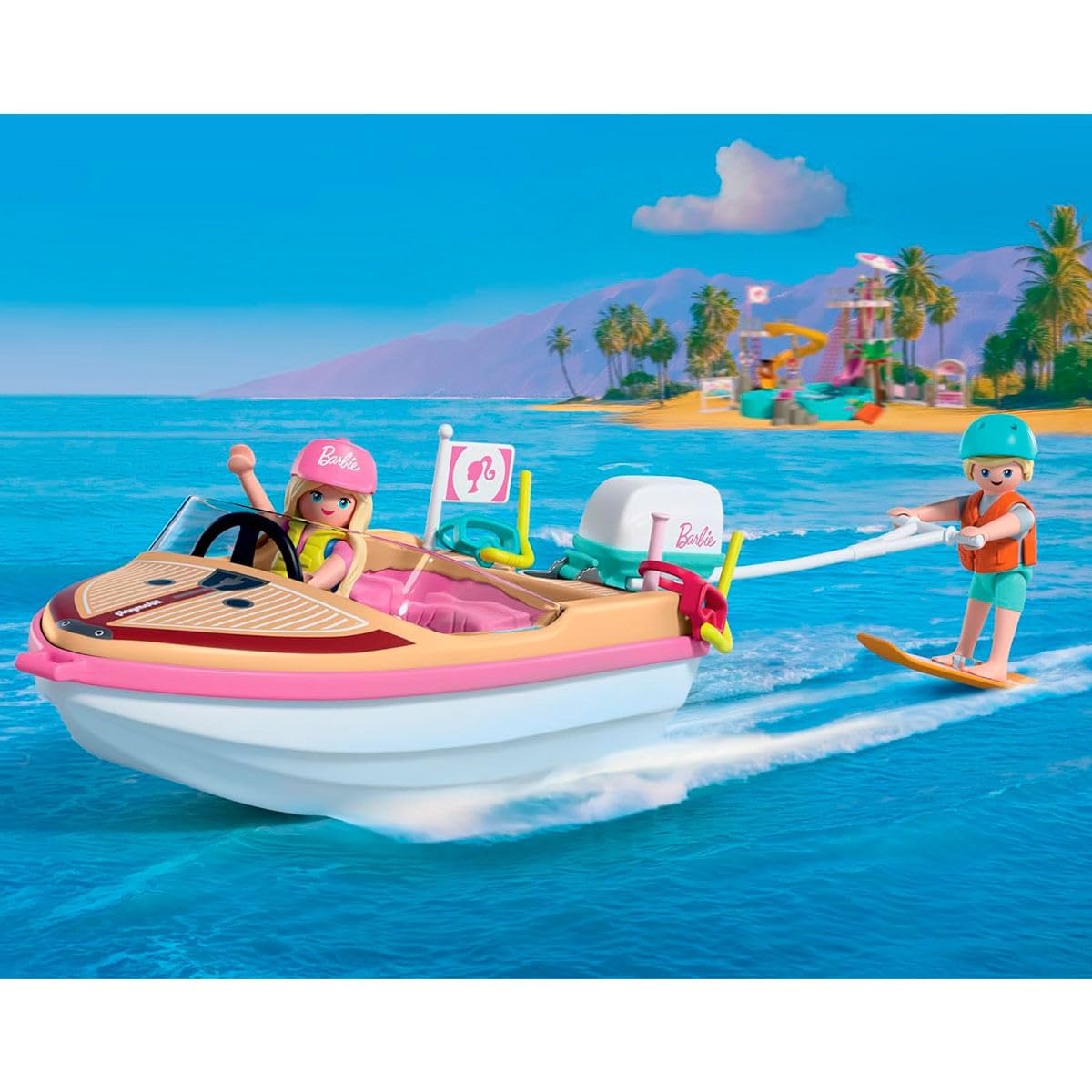 PLAYMOBIL Barbie Barca d'avventura motoscafo galleggiante wakeboard