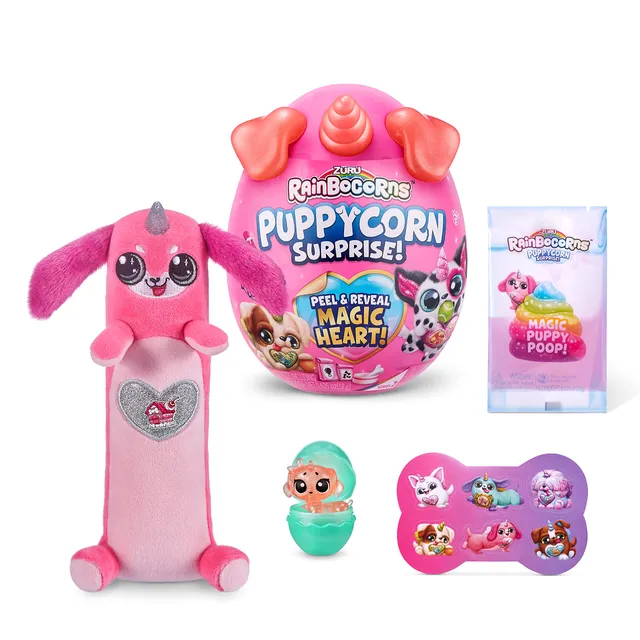 Rainbocorns Puppycorn Surprise Serie 2 cane salsiccia peluche 7 sorprese