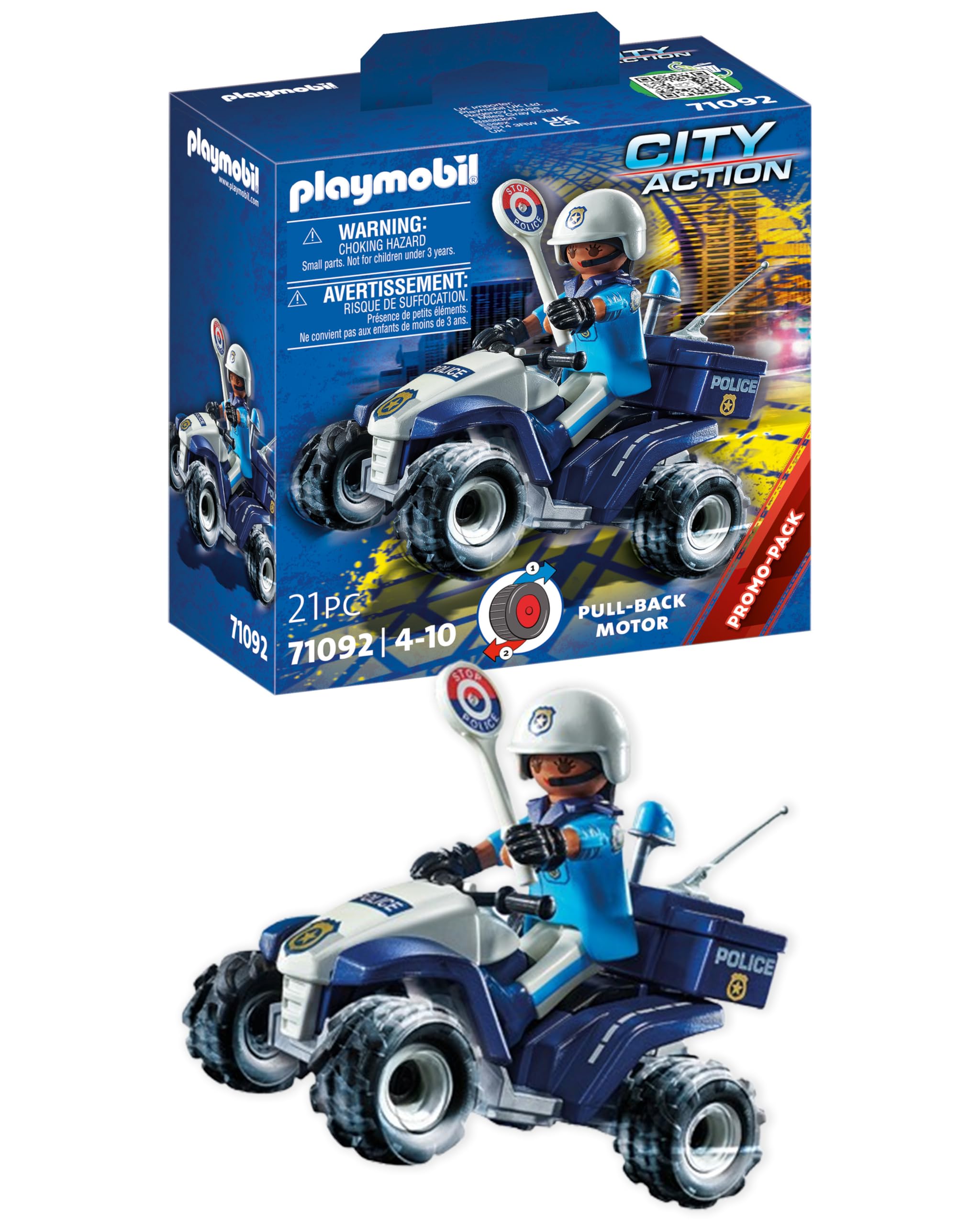 PLAYMOBIL City Action 71092 Quad Polizia pull-back