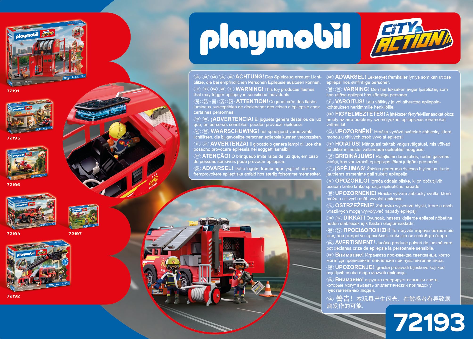 Playmobil City Action 72193 camion pompieri con luci e suoni