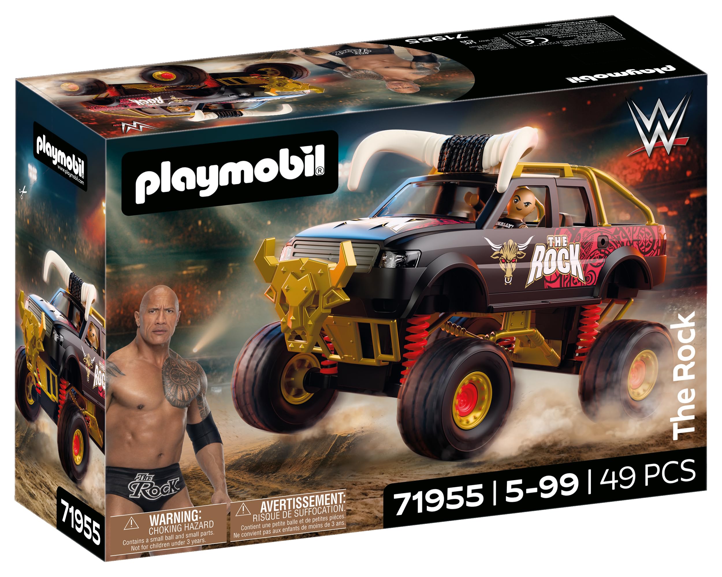 Playmobil WWE The Rock Monster Truck 71955 Sospensioni 5 Anni