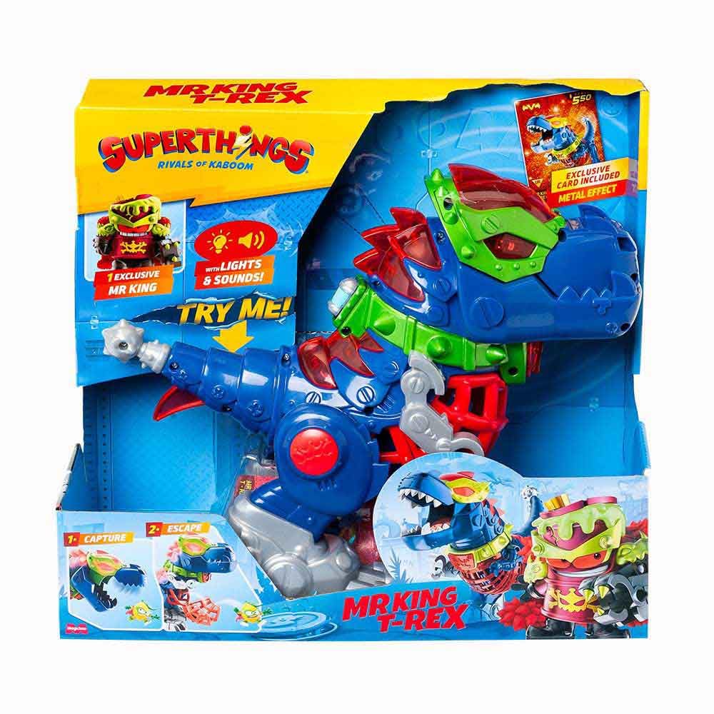 Superthings Guardians of Kazoom Mr King T-Rex robot dinosauro luci e suoni
