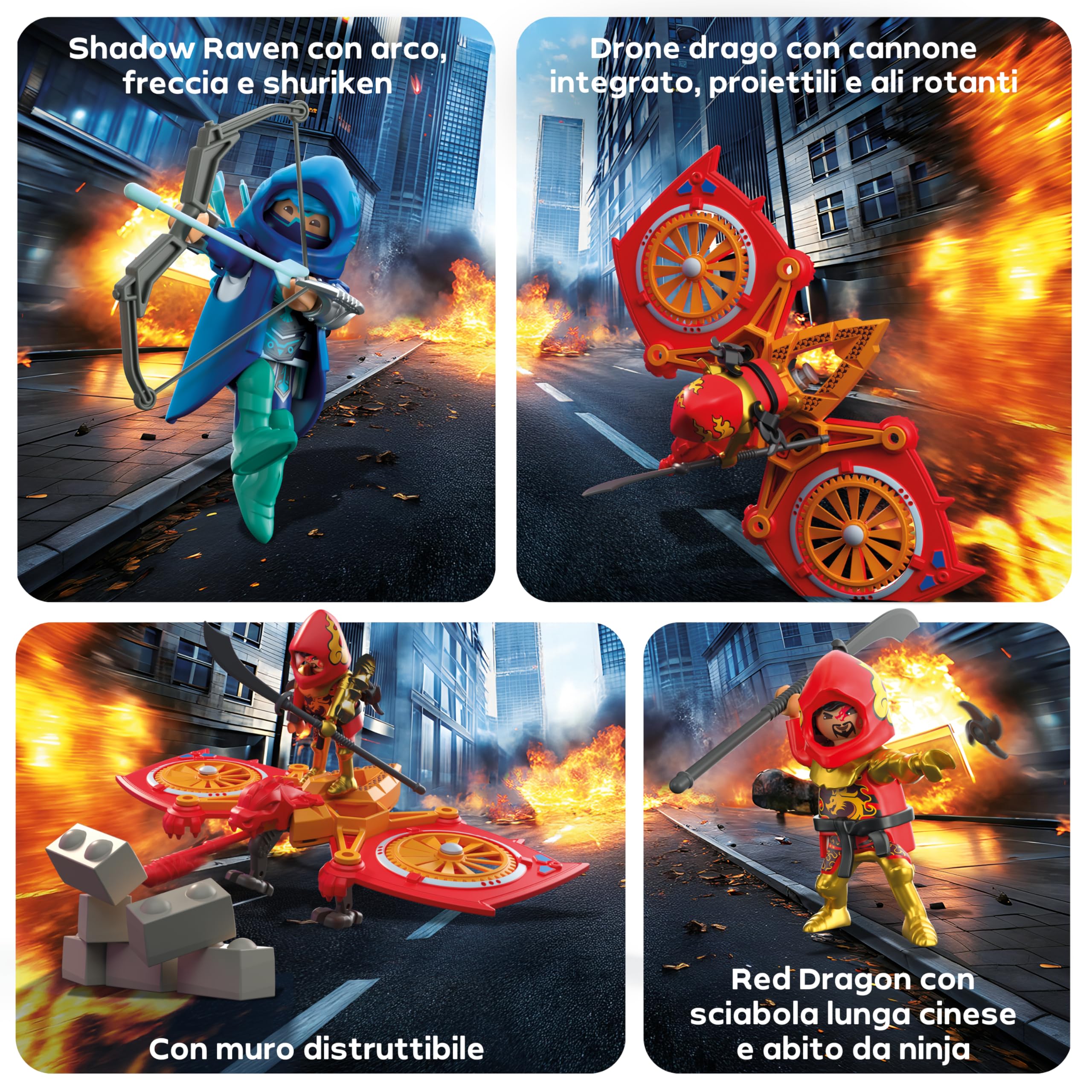 PLAYMOBIL Heroes drone eroi vs ninja cattivo playset