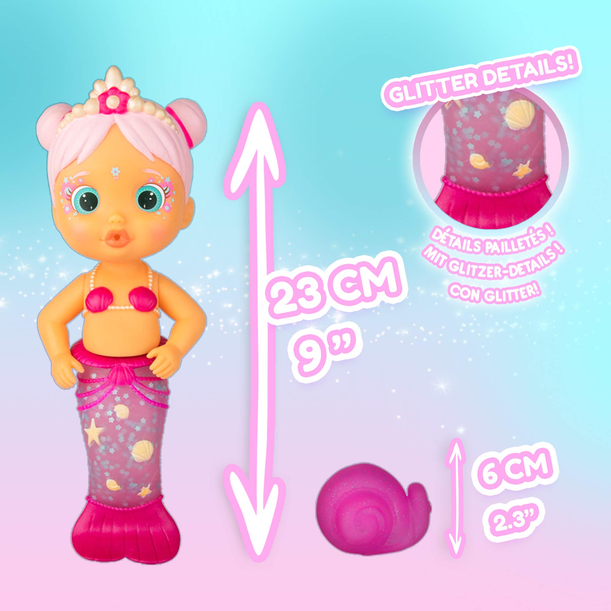 Imc Toys Bloopies Sirenetta Lovely bambola sirena bagnetto coda cambia colore