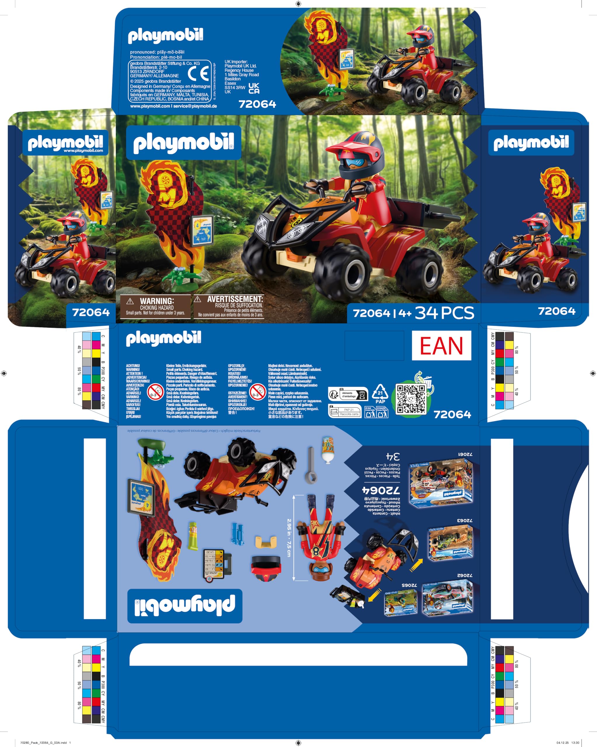 Playmobil Cars Quad Fuoristrada macchinina 72064 4+ anni