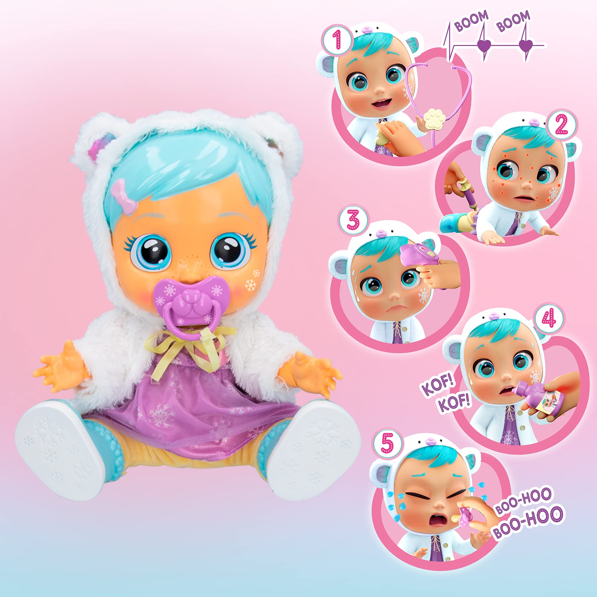 Cry Babies Dressy Kristal Bambola Interattiva che Piange