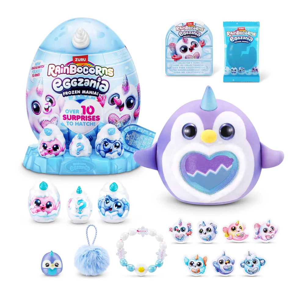 Rainbocorns Eggzania Frozencorn Peluche Blu Bianco Frostine