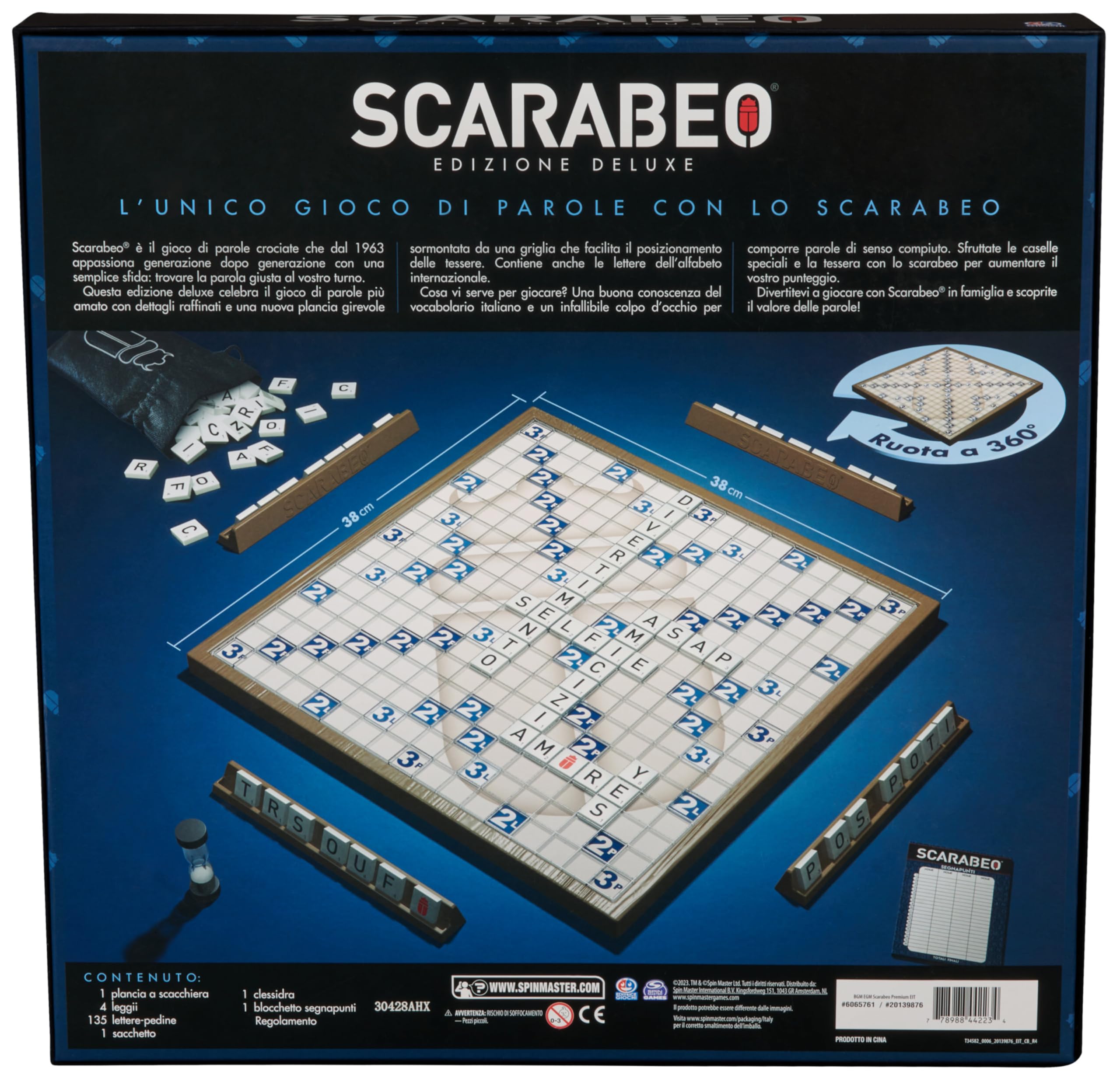 Scarabeo Deluxe 60 Anniversario gioco tavolo plancia girevole