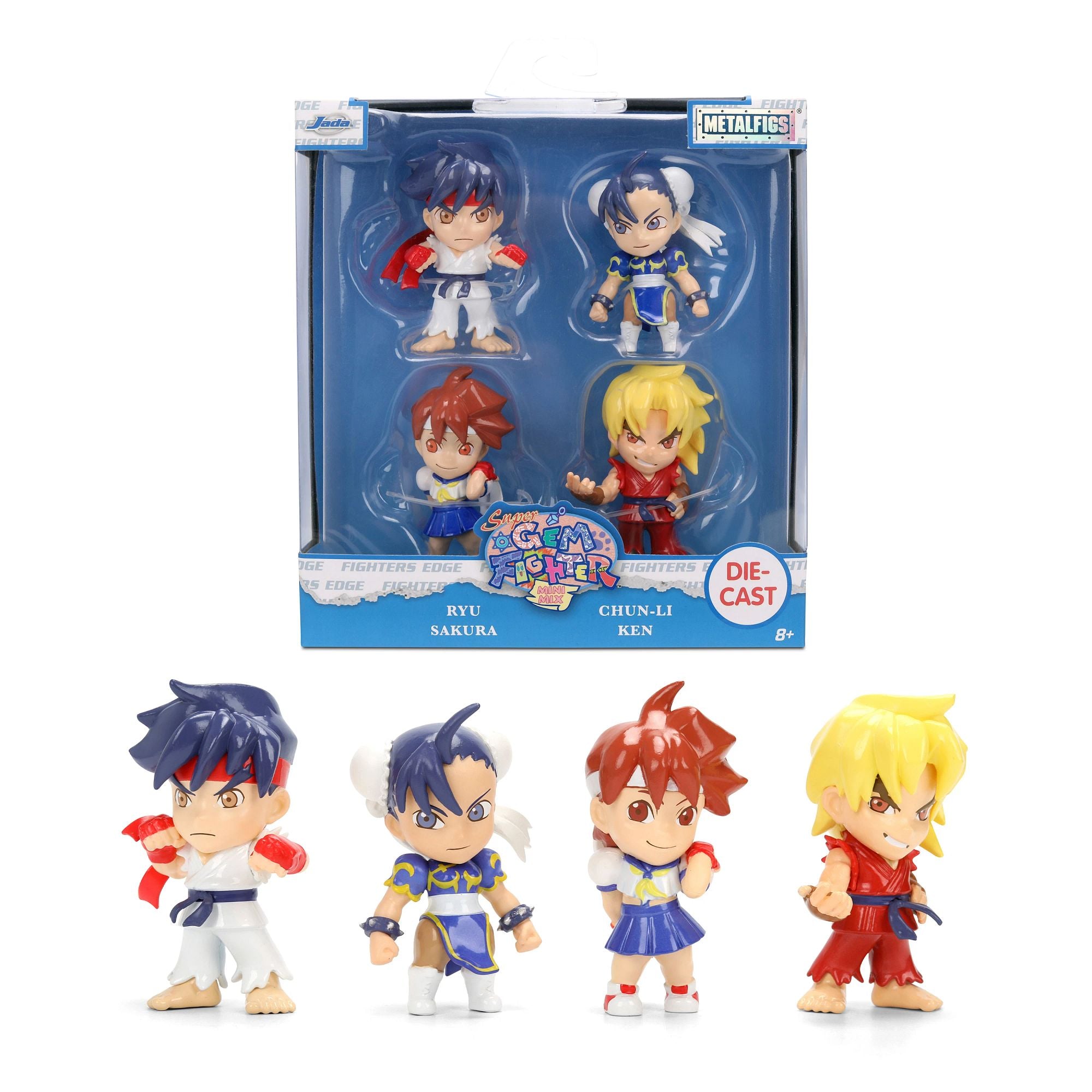 Jada Gem Fighters Metalfigs Street Fighter mini figure 4 pezzi