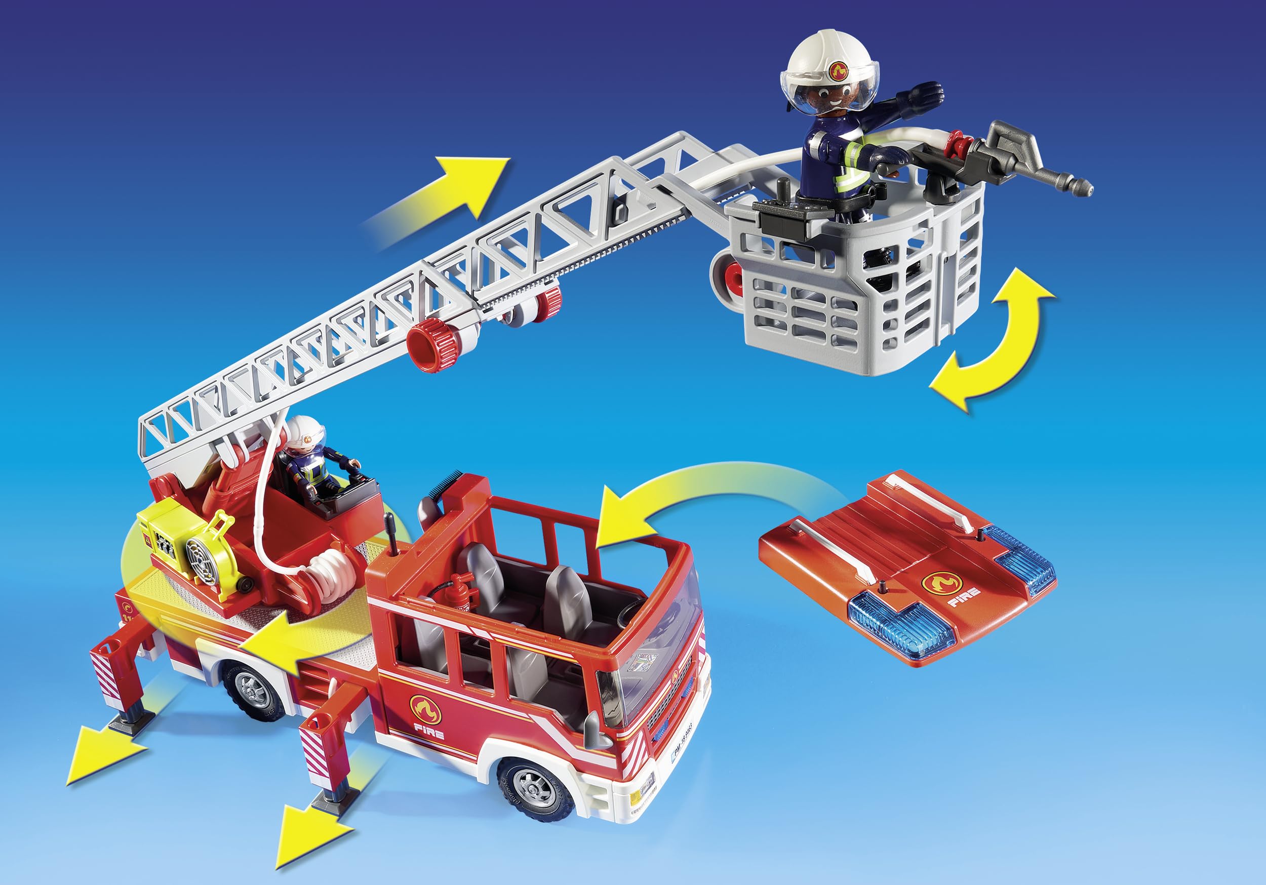 PLAYMOBIL City Action 9463 autoscala pompieri con luci e suoni
