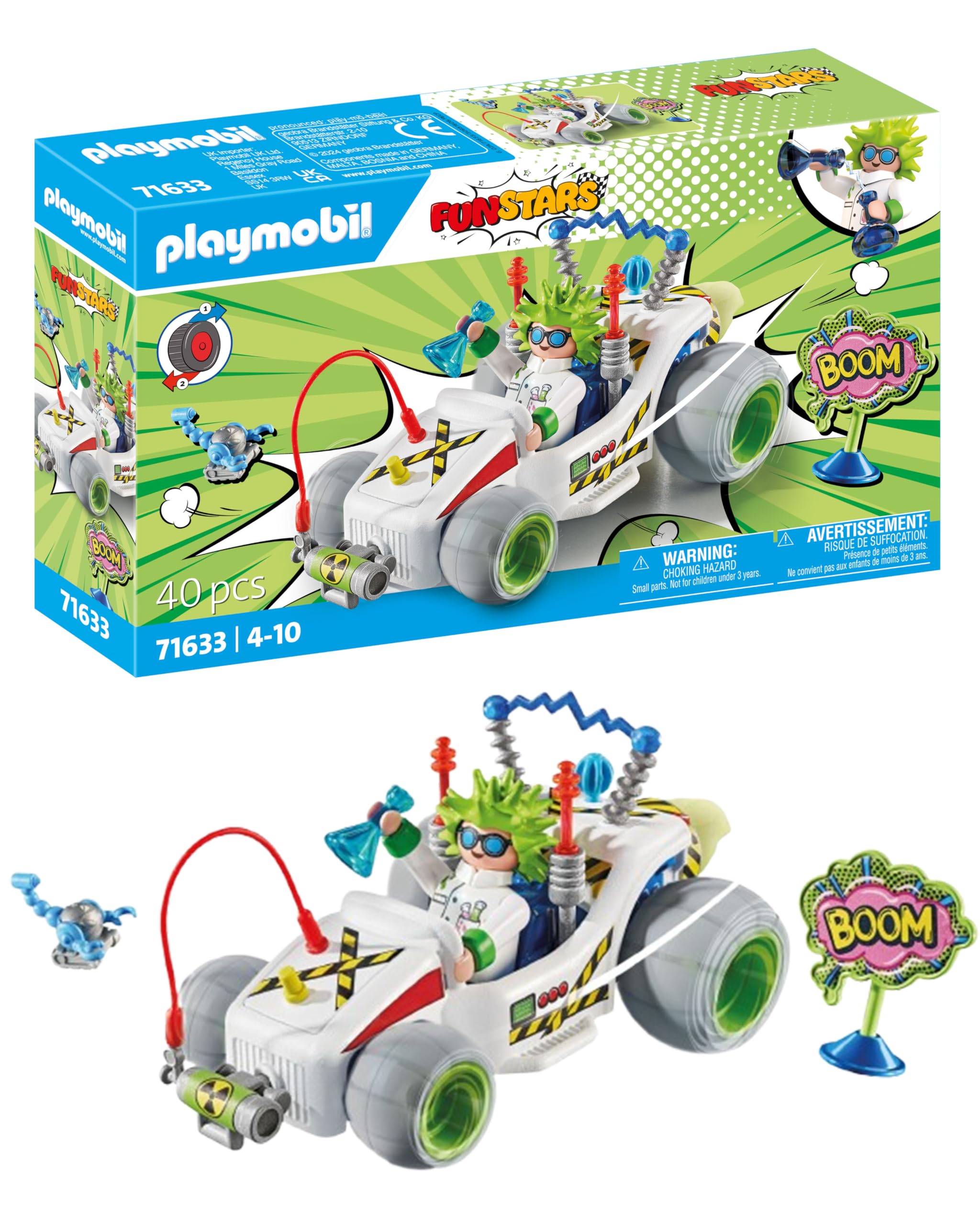 PLAYMOBIL Funstars 71633 kart Racing Professor pull-back