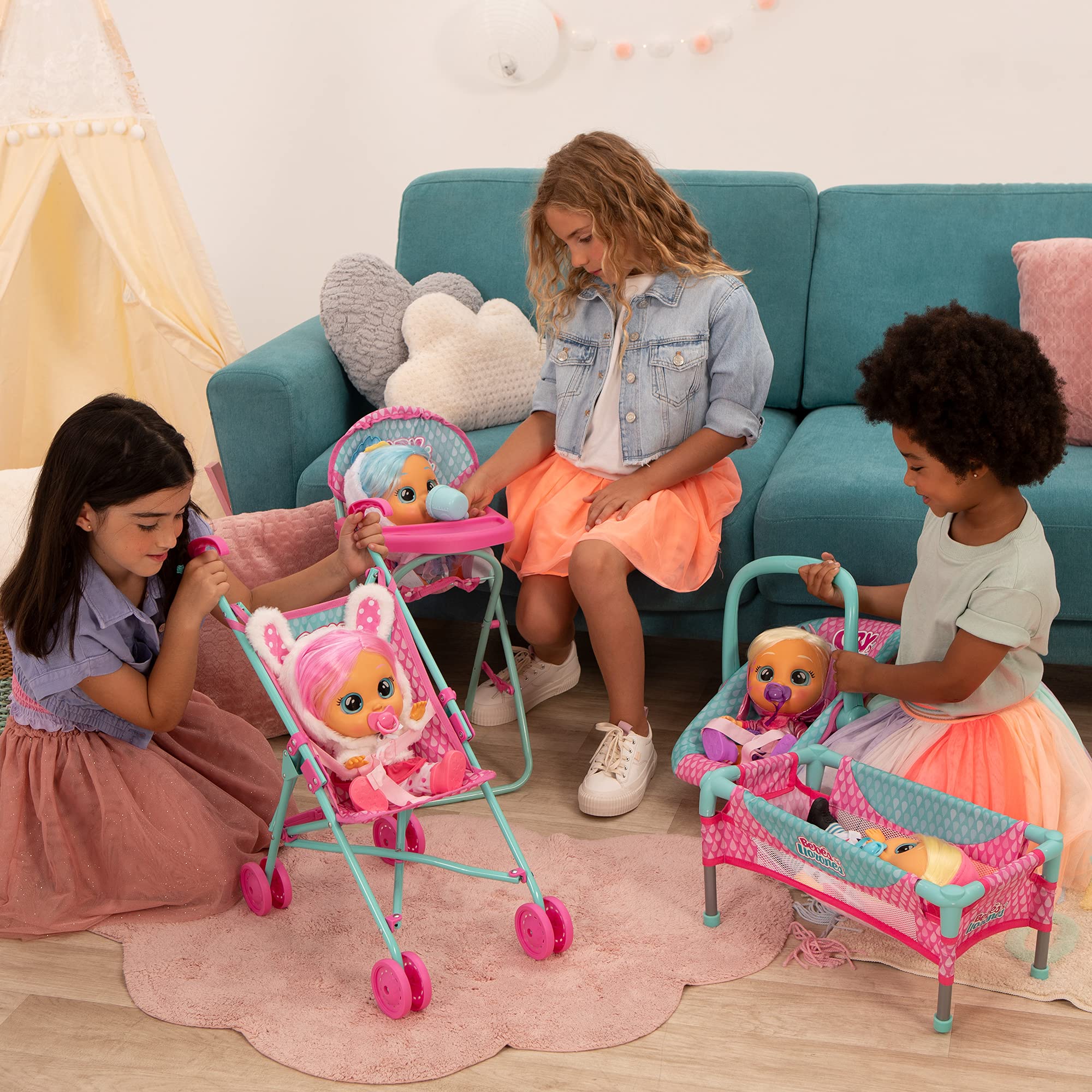 IMC Toys Cry Babies Passeggino Bambole Pieghevole Giocattolo