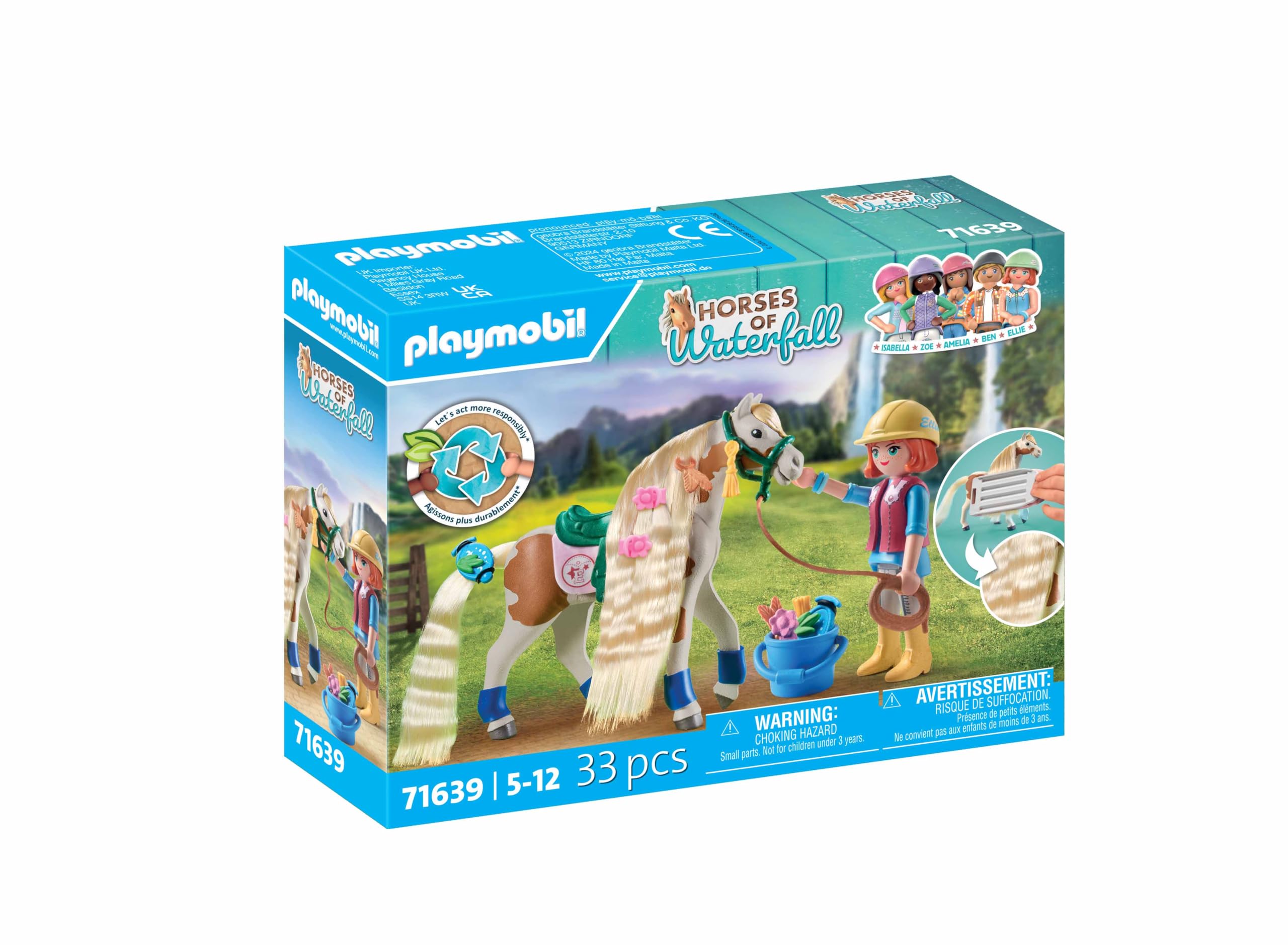 Playmobil Horses 71639 Ellie con Cavallo Pinto 33 Pezzi